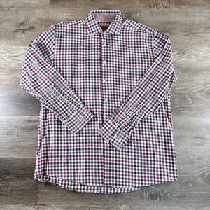 Tattersall London‎ Men's Plaid Button Down Dress Shirt Size 17 34/35 *READ*